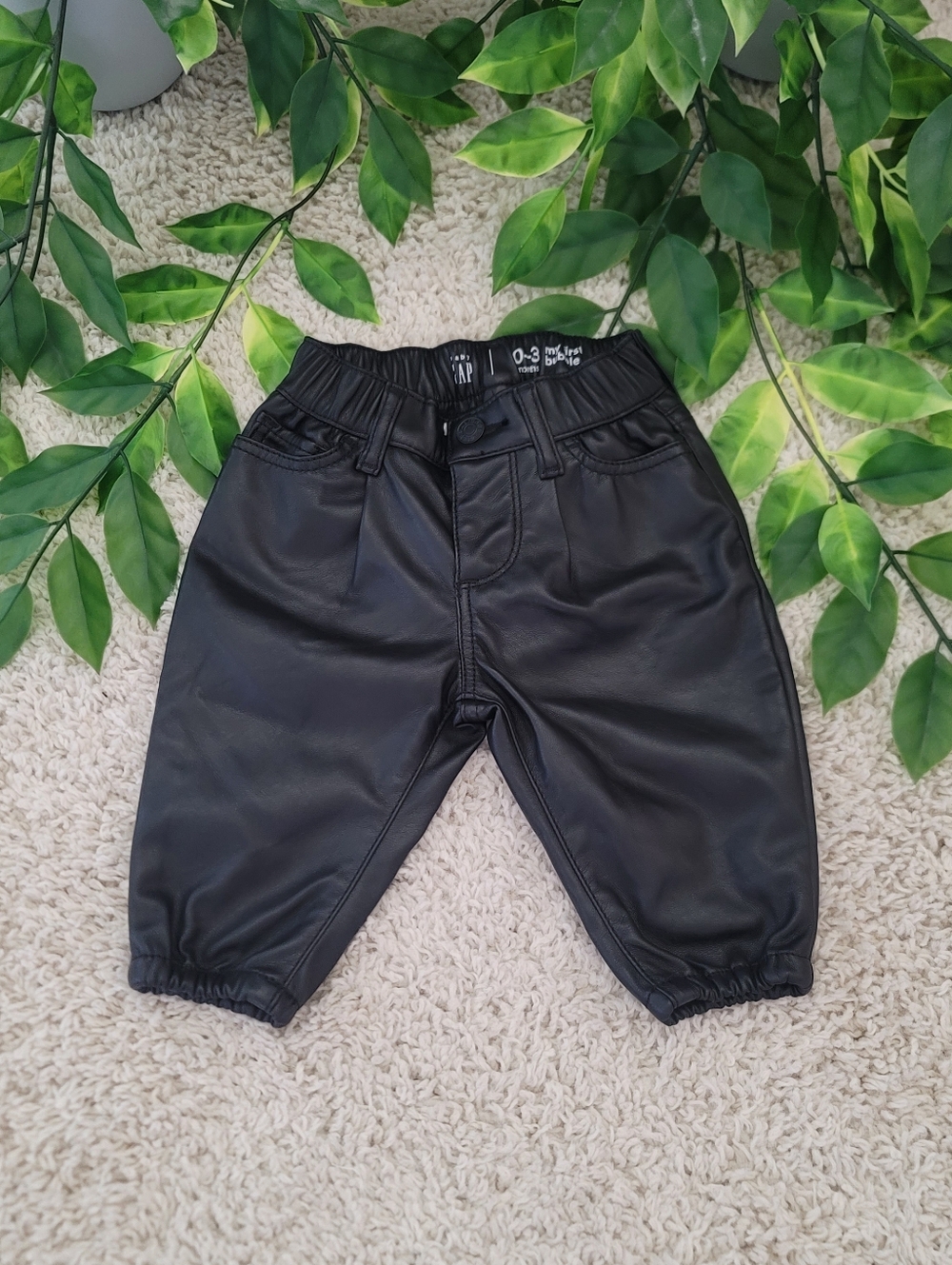 Baby Girl Faux Leather Pants (0-3 Months)